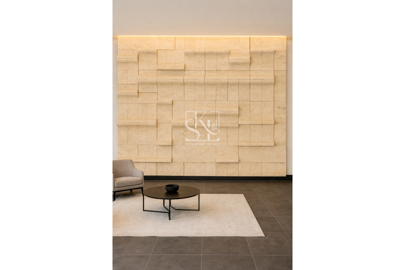 Luminous Stone Grid Design